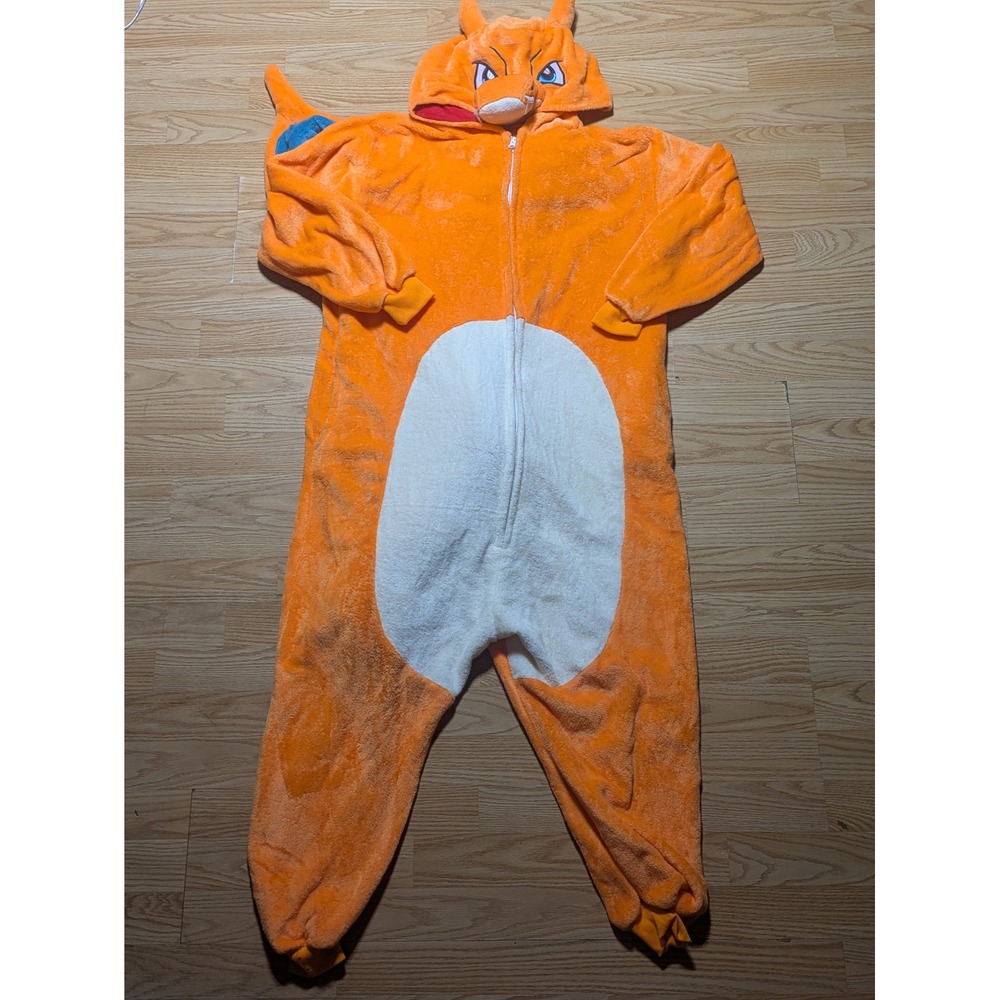 Pokemon Unisex Charizard Kigurumi Cosplay Costume Pajamas Orange Size Adult M